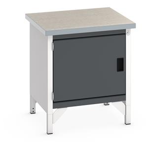 Bott Cubio Storage Workbench 750mm wide x 750mm Deep x 840mm high supplied with a Linoleum worktop (particle board core with grey linoleum surface and plastic edgebanding) and 1 x integral storage cupboard (650mm wide x 650mm deep x 500mm high).... 750mm Wide Engineers Storage Benches with Cupboards & Drawers
